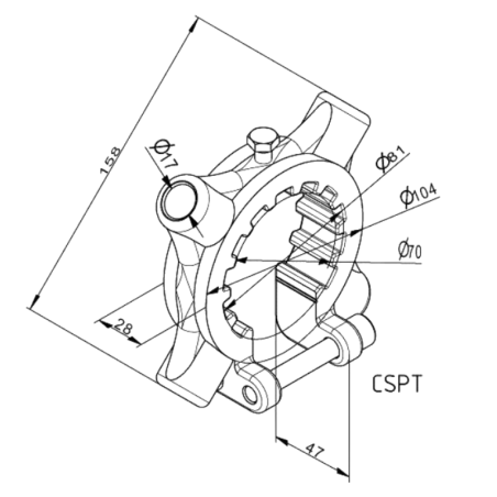 Adaptateur pour mandrin Crawford dimensions