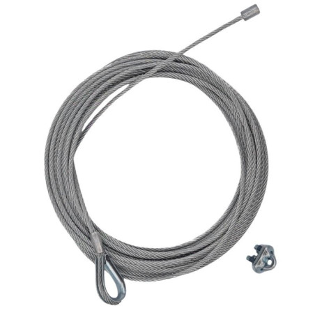 Câble acier 3 mm avec cosse coeur et manchon serti pour porte de garage Novoferm F035