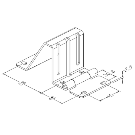 Schéma de charnière latérale réglable pour porte de garage sectionnelle f334