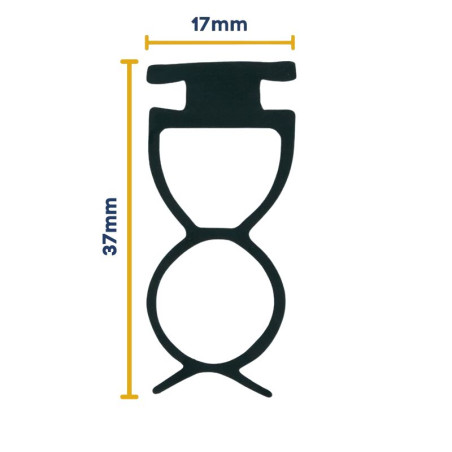 Mesure d'un joint bas pour portes de garage avec portillon Série 40 Hormann 3054462