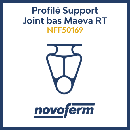 Profilé support de joint bas pour porte de garage sectionnelle Maeva RT Novoferm NFF50169