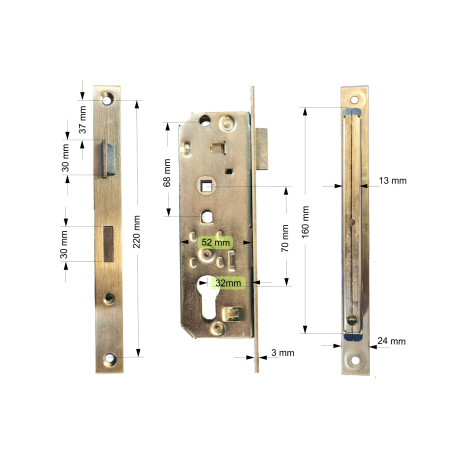 SERRURE POUR PORTILLON EN ACIER A GAUCHE 80225001