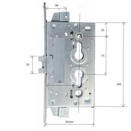 Serrure pour portillon à DROITE pour porte DL ISOLANTE