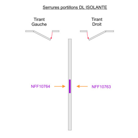 Serrure pour portillon à GAUCHE pour porte DL ISOLANTE