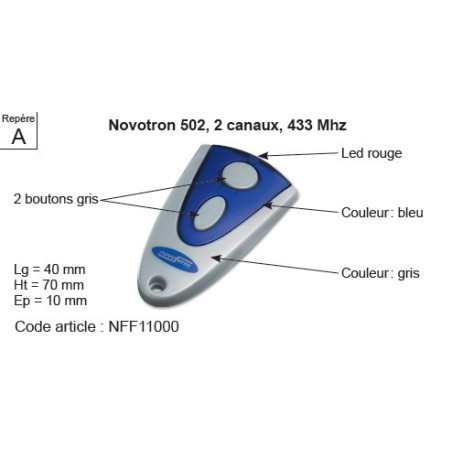 TELECOMMANDE NOVOTRON 502 nff11000