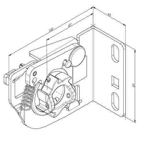 Parachute de ressort gauche pour arbre non rainuré 656STL