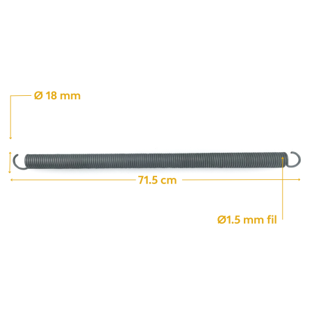 Ressort de traction Longueur 35,5 cm type b